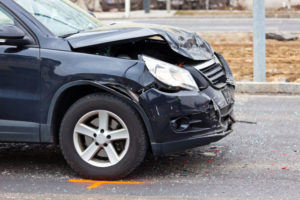 wrecked car in collision in long beach, ca