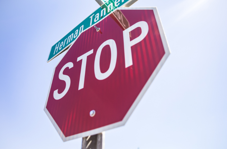 Stop sign at street intersection