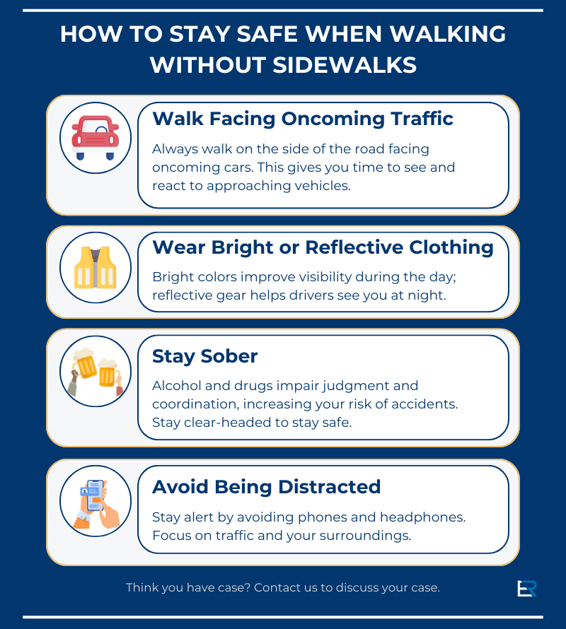 if there is no sidewalk a pedestrian should do what